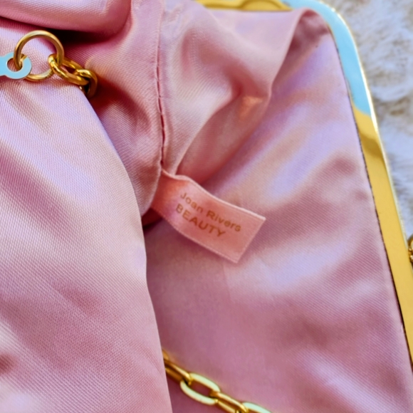 Elegant Joan Rivers Snakeskin Pattern Clutch with Gold Chain - Picture 5 of 5